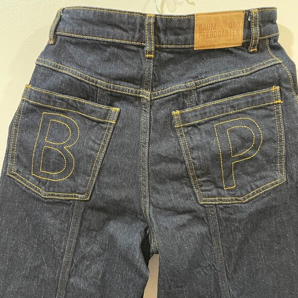 BAUM UND PFERDGARTEN Nara Wide-Leg Ankle Crop Dark Denim Jeans Sz 34 (US 2) - Picture 13 of 15